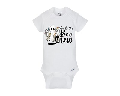 New to the Boo Crew Ghost Halloween themed baby Onesie® bodysuit and Toddler shirts size 0-24 Month and 2T-5T - image1